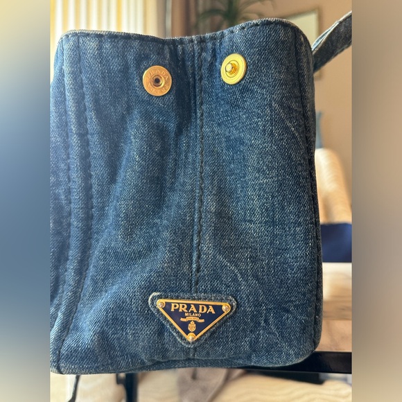 Prada Canapa DENIM Tote Bag Sz 11.5 L x 7.5 H AUTHENTIC,COA done - Picture 3 of 15